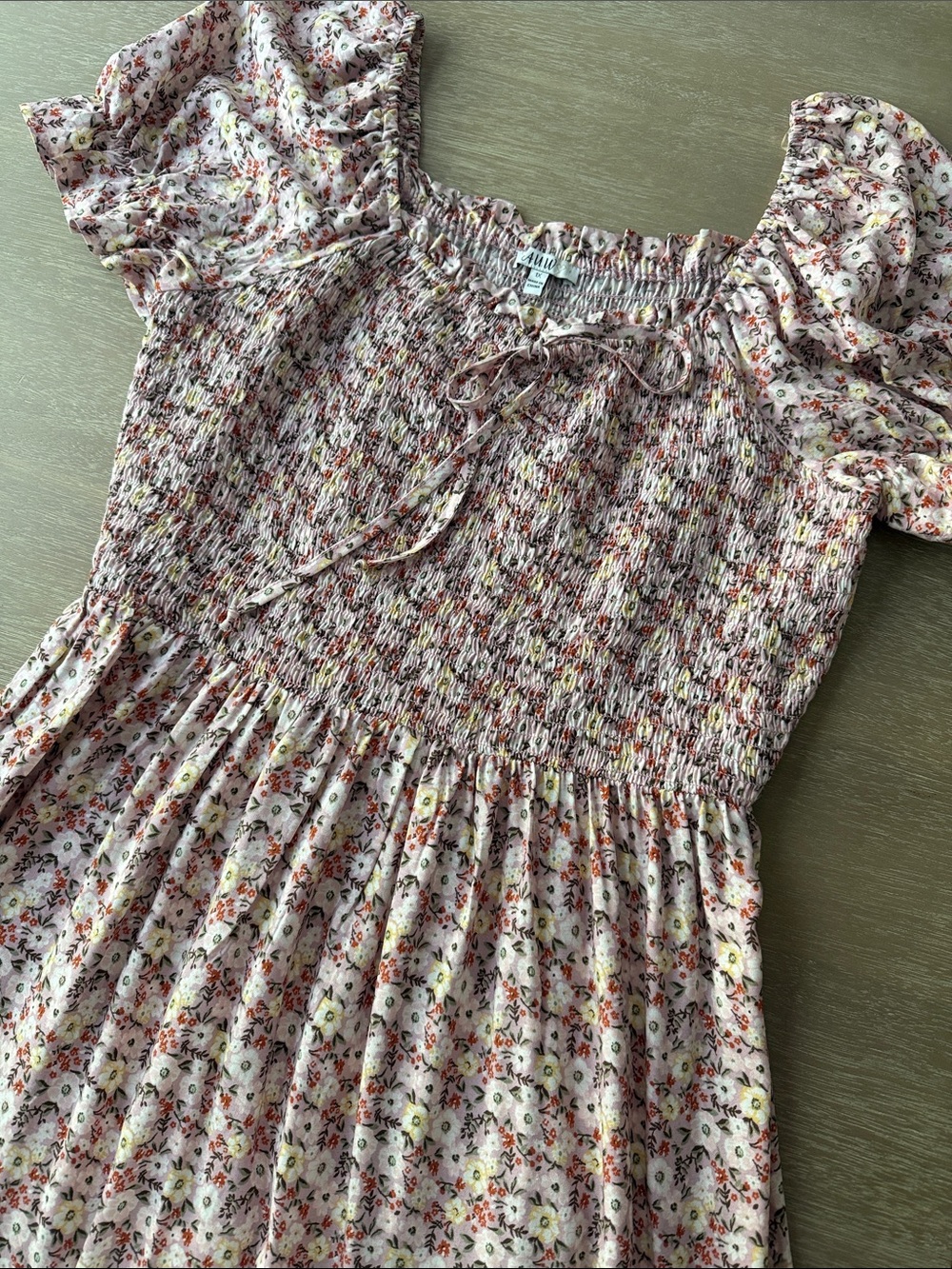 Floral Smocked Puff Sleeve Dress | 1X